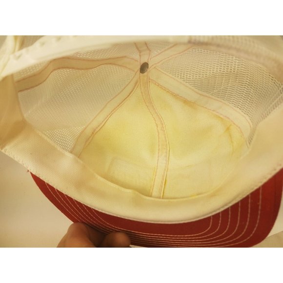 MILCHEM Cap Trucker Hat Snapback Baseball Vintage retro 80s red white - Picture 9 of 10